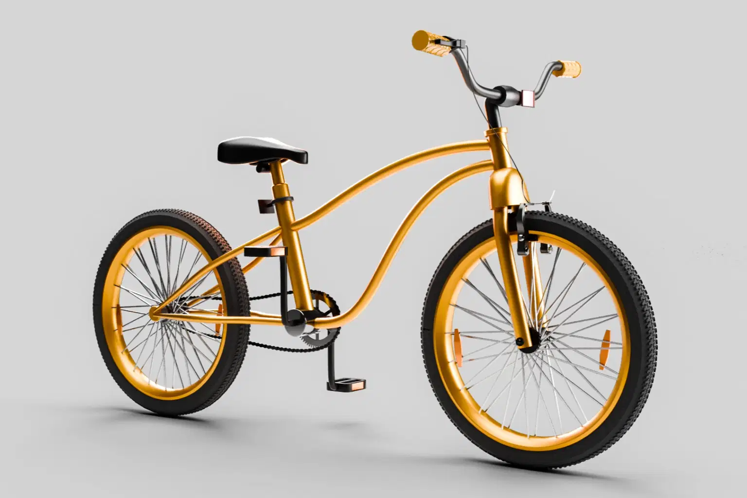 Stylized Bicycle Detailed 3D Model.png