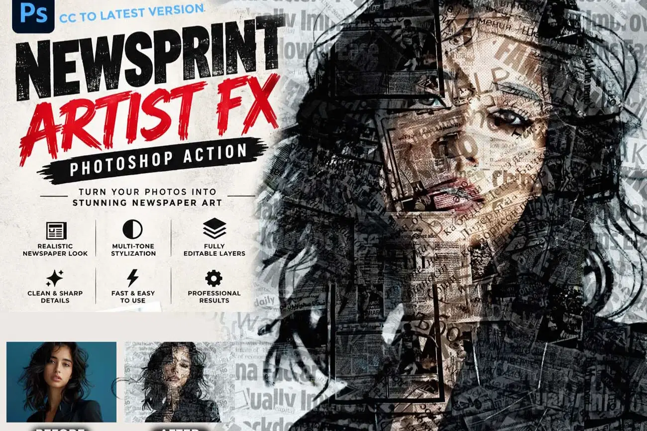 NEWSPRINT ARTIST FX — Photoshop Action (1).jpg