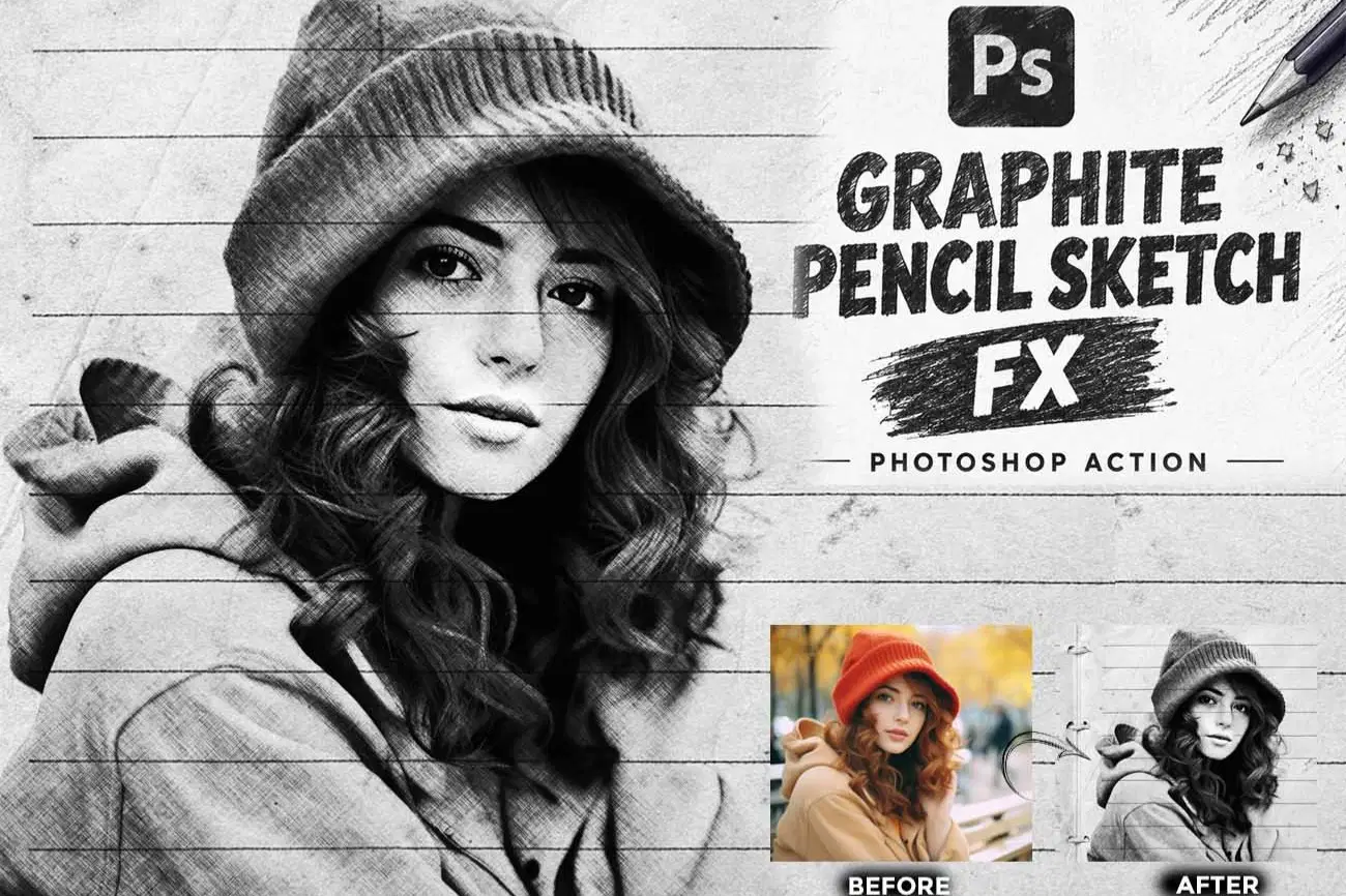 GRAPHITE PENCIL SKETCH FX — Photoshop Action (1).jpg