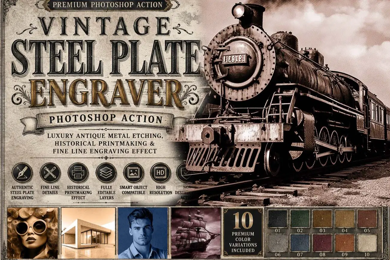 Vintage Steel Plate Engraver Photoshop Action (1).jpg